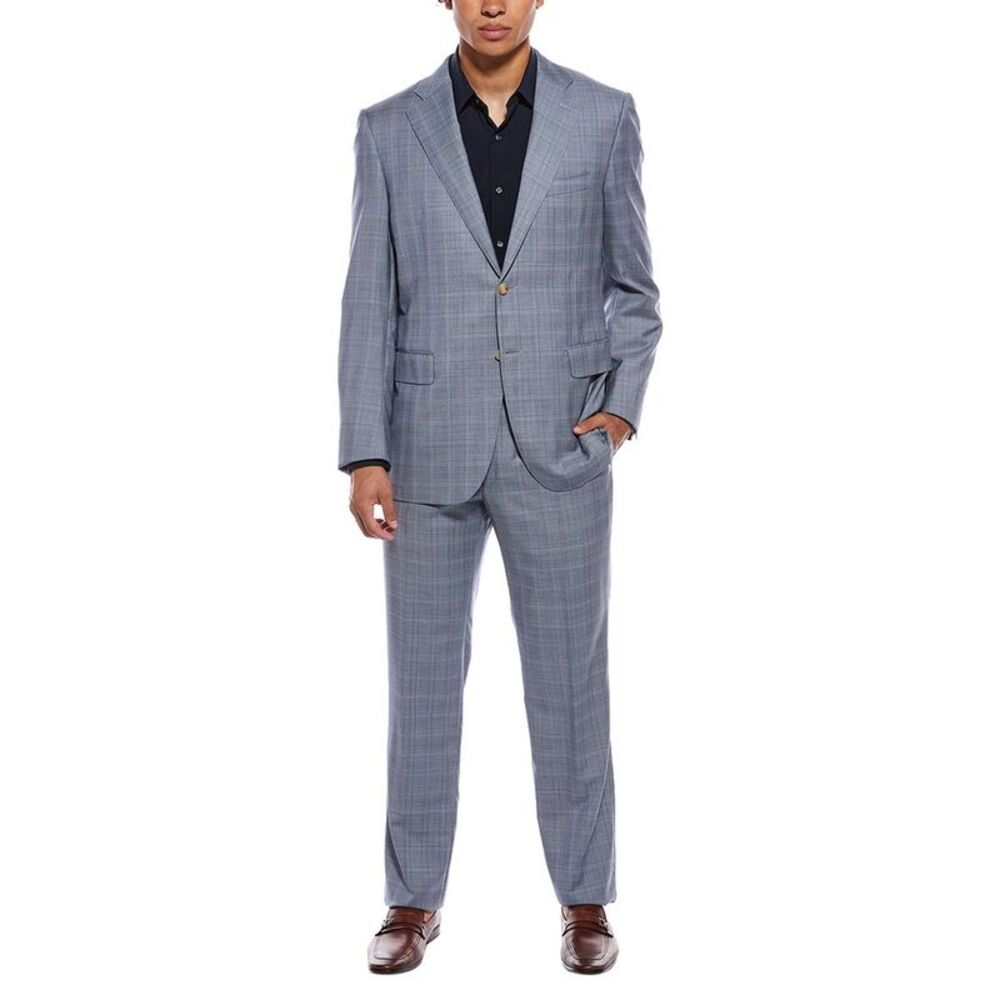 Canali Mens  2Pc Wool & Silk-Blend Suit, Blue